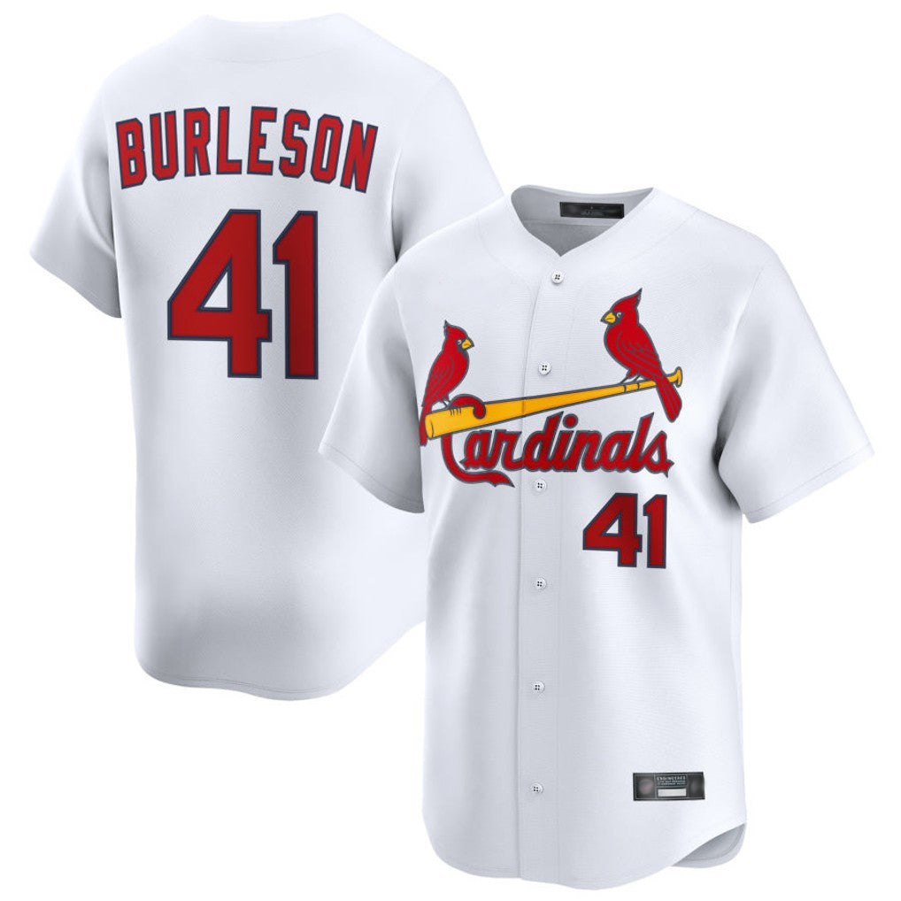 St. Louis Cardinals #41 Alec Burlesona Player White Home Limited Ddoa Stitched Jerseys