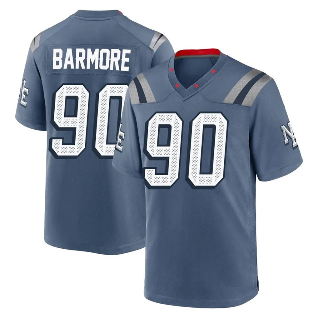 NE.Patriots #90 Christian Barmore Player Blue Rivalries Collection Home Game Ddoa Stitched Jerseys