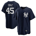 NY.Yankees #45 Gerrit Cole Player Navy Game Home Ddoa Stitched Jerseys