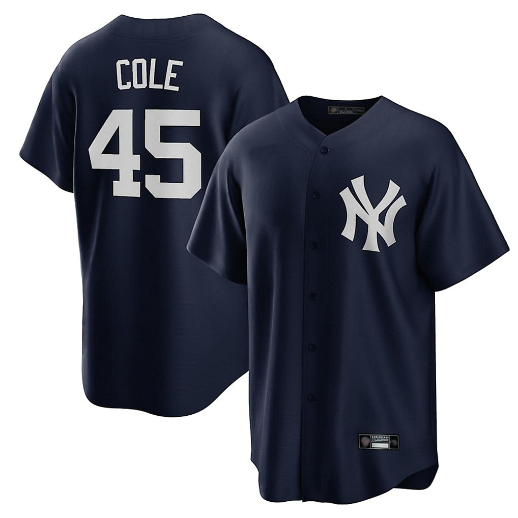 NY.Yankees #45 Gerrit Cole Player Navy Game Home Ddoa Stitched Jerseys