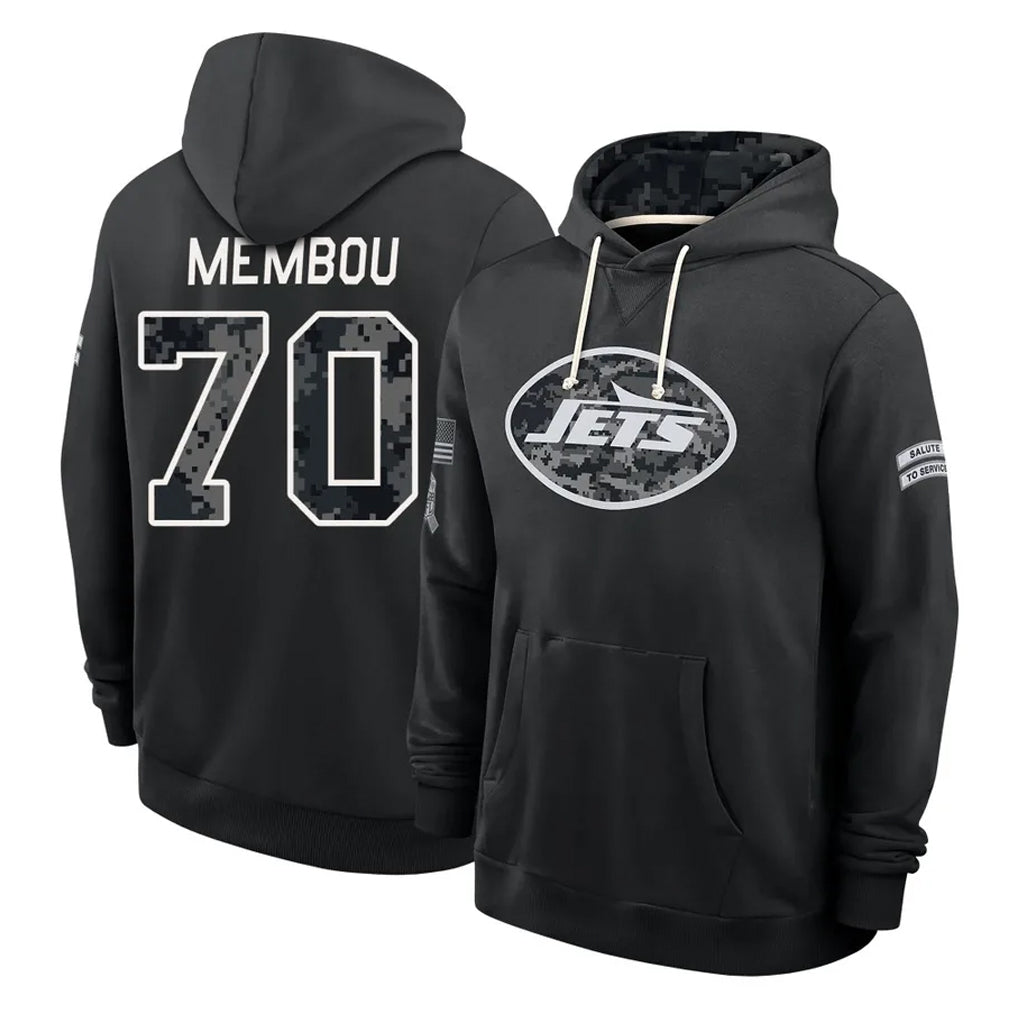 NY.Jets #70 Armand Membou Player 2026 Black Logo Pullover Hoodies Limited Game Ddoa Stitched Jerseys