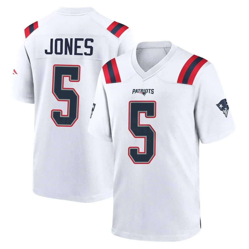 NE.Patriots #5 Dre'Mont Jones Player White Home Game Ddoa Stitched Jerseys