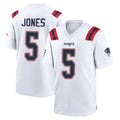 NE.Patriots #5 Dre'Mont Jones Player White Home Game Ddoa Stitched Jerseys