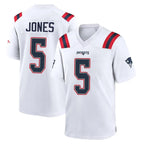 NE.Patriots #5 Dre'Mont Jones Player White Home Game Ddoa Stitched Jerseys
