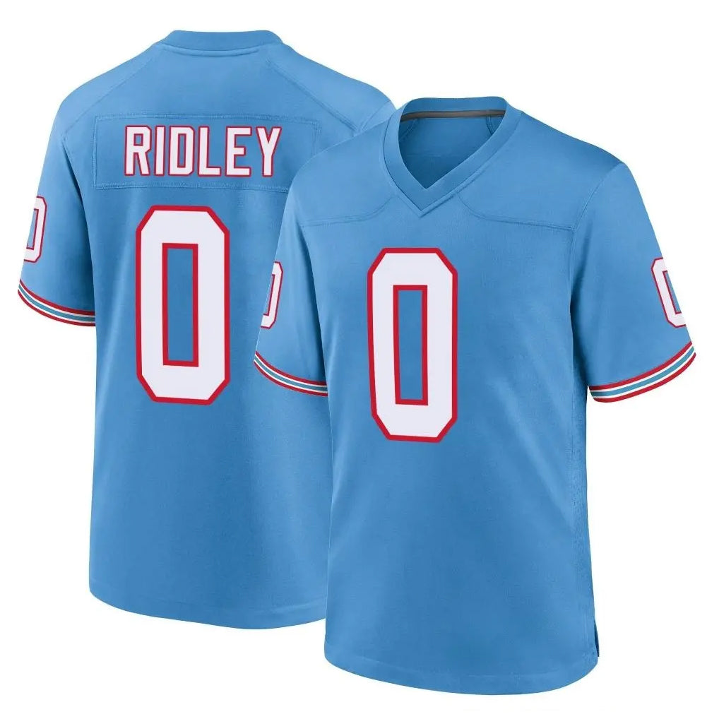 T.Titans #0 Calvin Ridley Player Light Blue Oilers Throwback Home Game Ddoa Stitched Jerseys