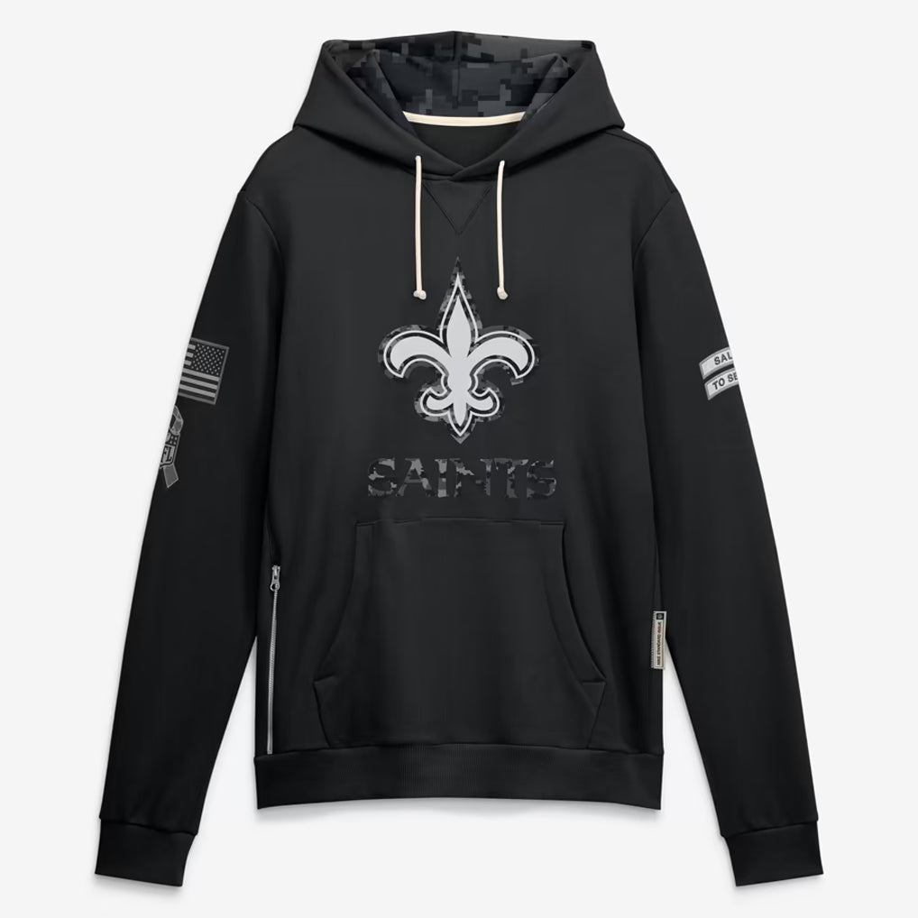 NO.Saints 2026 Black Logo Pullover Hoodies Limited Game Ddoa Stitched Jerseys