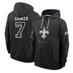 NO.Saints #7 Jonas Sanker Player 2026 Black Logo Pullover Hoodies Limited Game Ddoa Stitched Jerseys