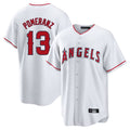 LA.Angels #13 Drew Pomeranz Player White Home Game Ddoa Stitched Jerseys