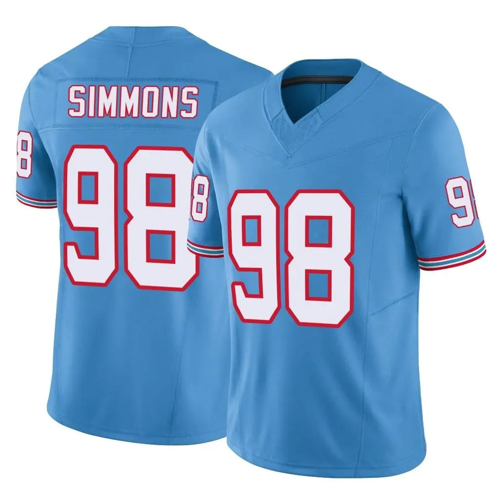 T.Titans #98 Jeffery Simmons Player Light Blue Limited Vapor F.U.S.E. Home Game Ddoa Stitched Jerseys