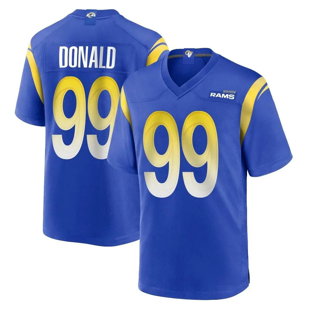 LA.Rams #99 Aaron Donald Player Royal Home Game Ddoa Stitched Jerseys