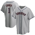 H.Astros #1 Carlos Correa Player Gray Home Game Ddoa Stitched Jerseys