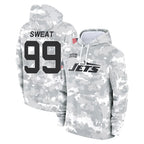 NY.Jets #99 T'Vondre Sweat Player Arctic Camo Salute to Service Pullover Hoodies Limited Game Ddoa Stitched Jerseys