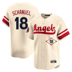 LA.Angels #18 Nolan Schanuel Player Cream City Connect Limited Home Ddoa Stitched Jerseys
