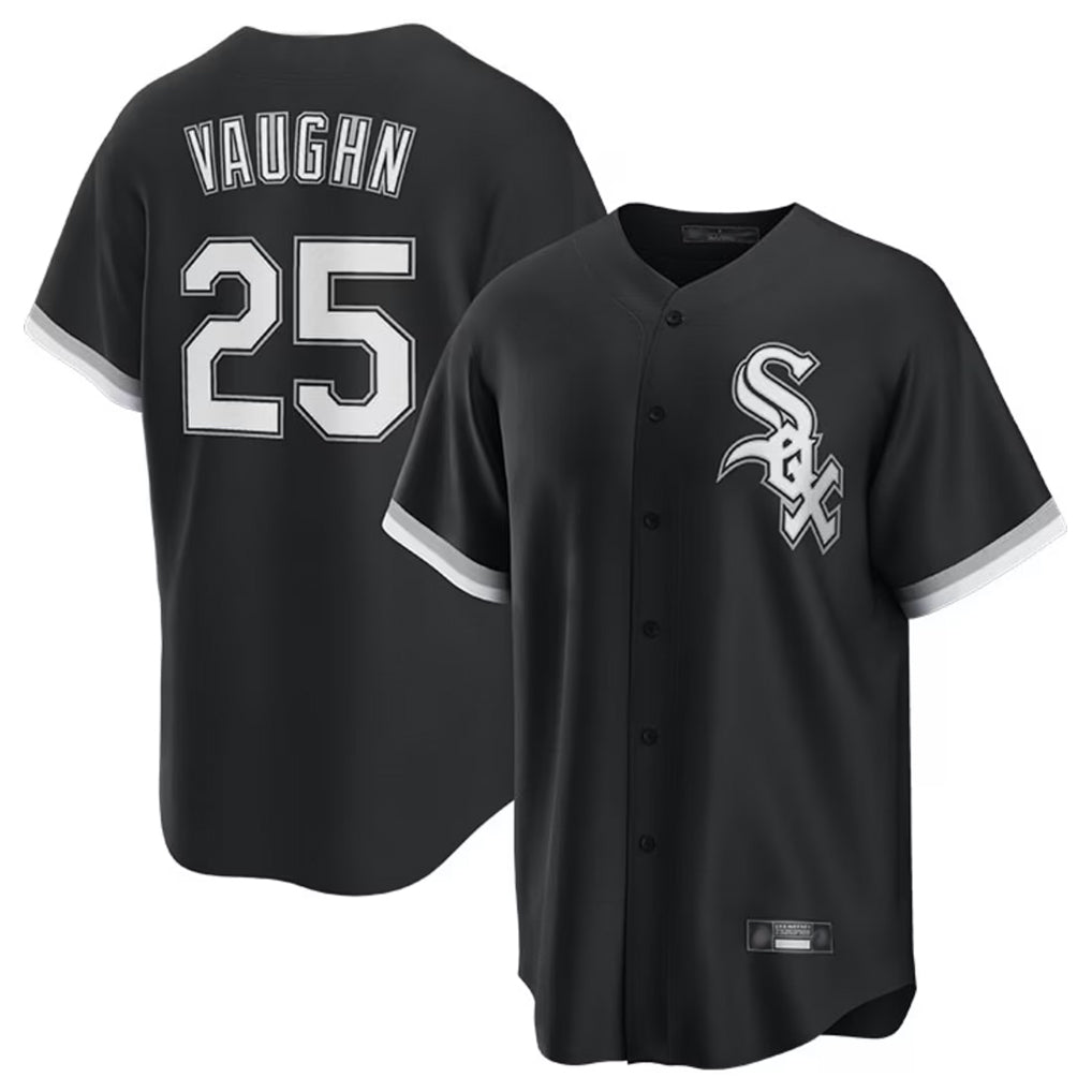 C.White Sox #25 Andrew Vaughn Player Black Home Game Ddoa Stitched Jerseys