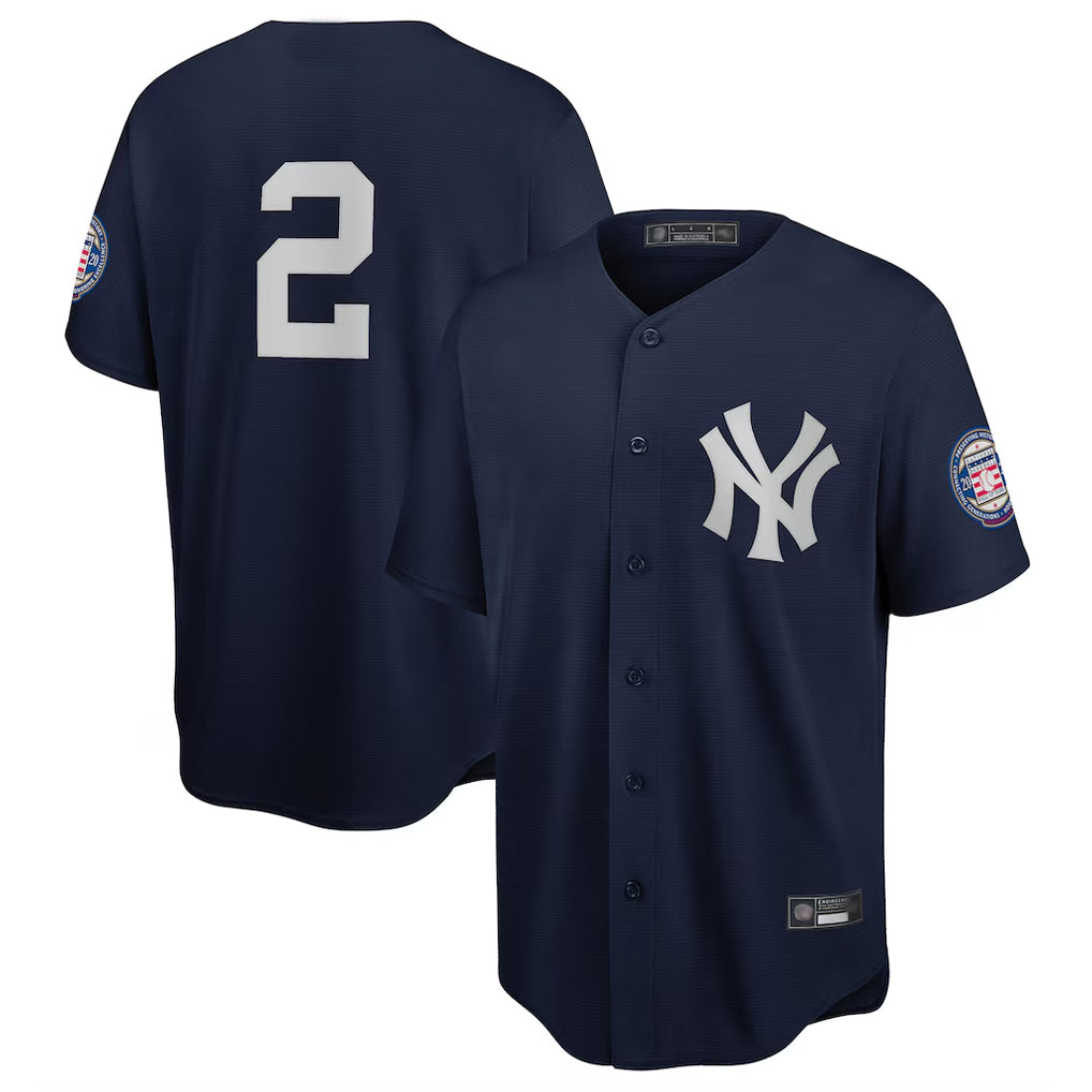 NY.Yankees #2 Derek Jeter Player Navy 2020 Hall of Fame Induction Limited Ddoa Stitched Jerseys