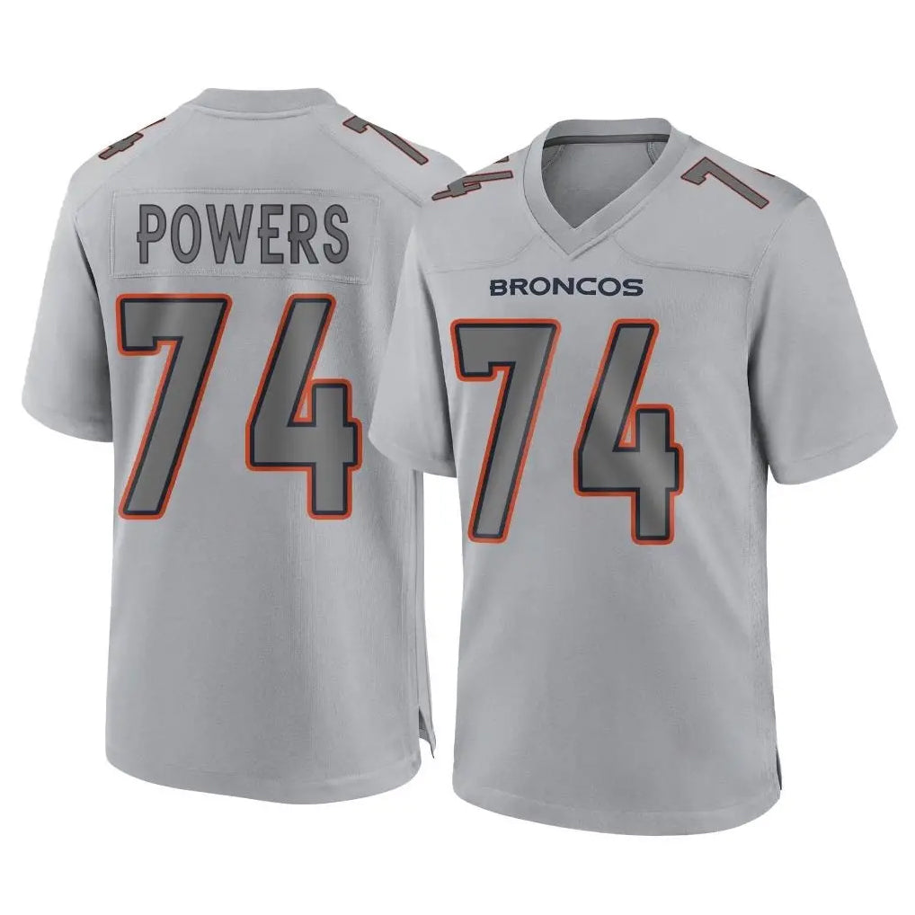 D.Broncos #74 Ben Powers Player Gray Atmosphere Fashion Limited Game Ddoa Stitched Jerseys