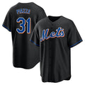 NY.Mets #31 Mike Piazza Player Black Replica Home Game Ddoa Stitched Jerseys