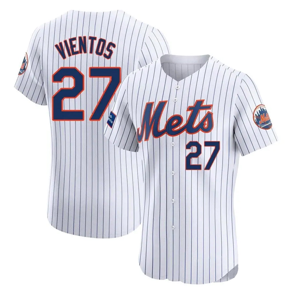 NY.Mets #27 Mark Vientos Player White Home Limited Elite Ddoa Stitched Jerseys