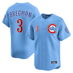 C.Cubs #3 Alex Bregman Player Light Blue Limited Home Ddoa Stitched Jerseys