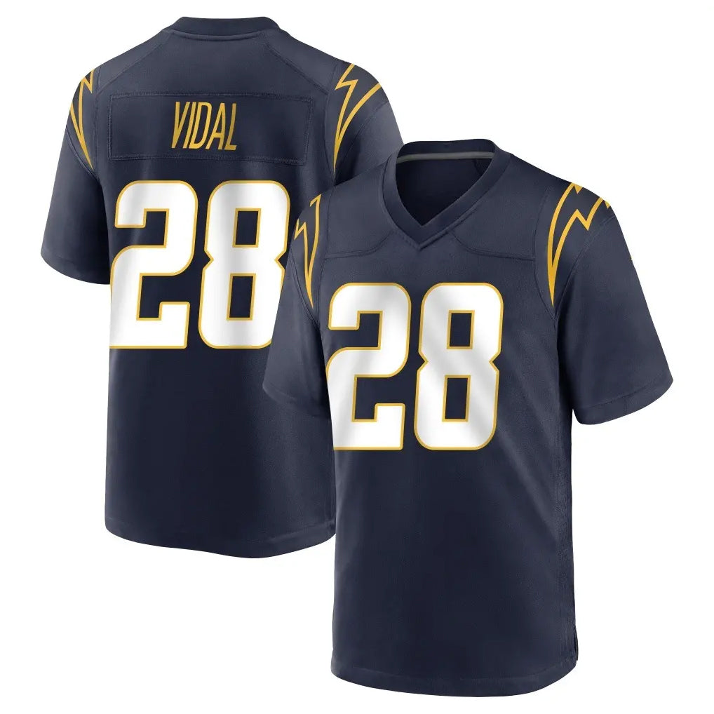 LA.Chargers #28 Kimani Vidal Player Navy Home Game Ddoa Stitched Jerseys