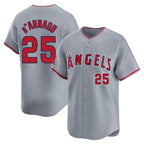 LA.Angels #25 Travis d'Arnaud Player Gray Home Limited Ddoa Stitched Jerseys
