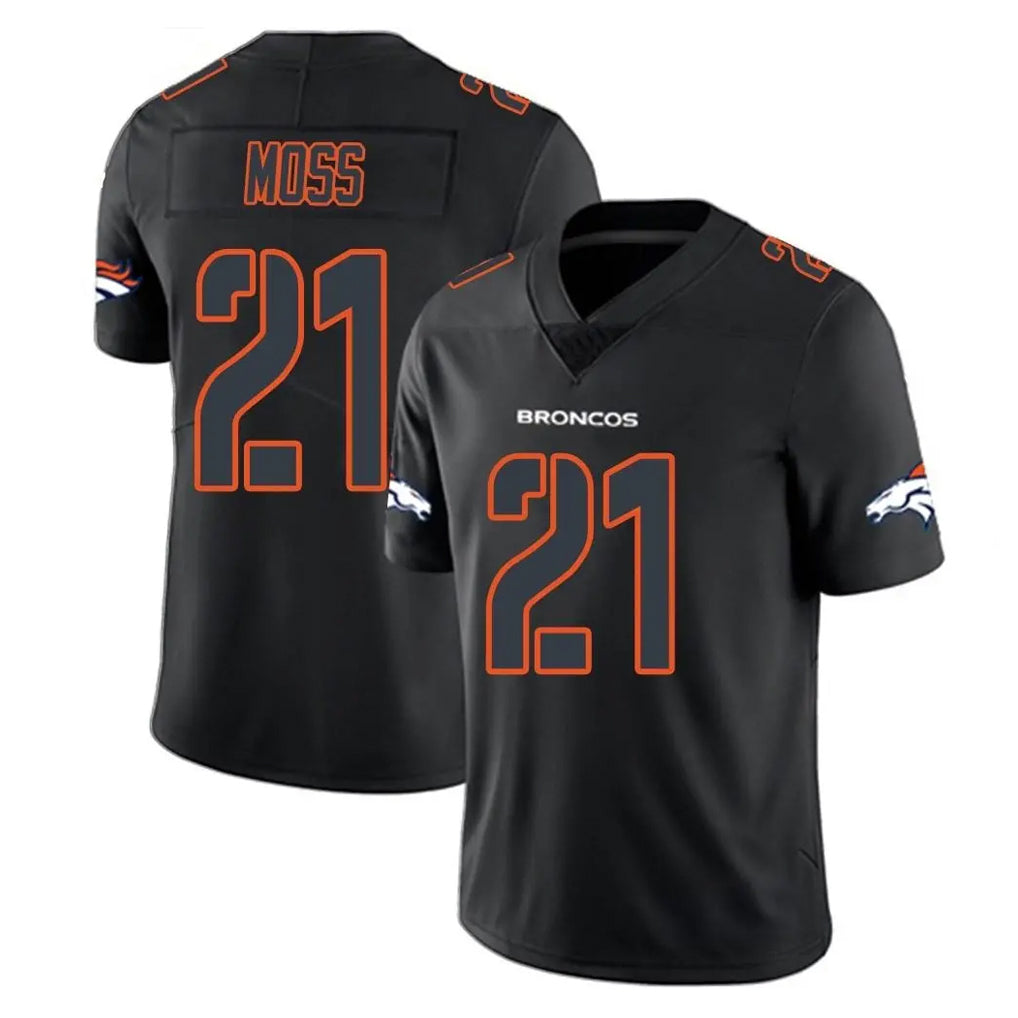 D.Broncos #21 Riley Moss Player Black Impact Limited Game Ddoa Stitched Jerseys
