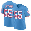 T.Titans #55 JC Latham Player Light Blue Oilers Throwback Home Game Ddoa Stitched Jerseys