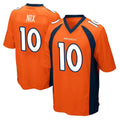 D.Broncos #10 Bo Nix Player Orange Color Home Game Ddoa Stitched Jerseys