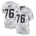 LA.Chargers #76 Joe Alt Player Arctic Camo Salute To Service Limited Game Ddoa Stitched Jerseys