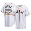 H.Astros #53 Cristian Javier Player Gold Collection Game Home Ddoa Stitched Jerseys