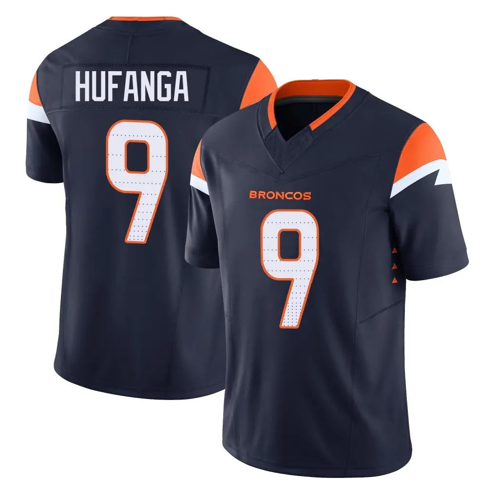 D.Broncos #9 Talanoa Hufanga Player Navy Limited Vapor F.U.S.E. Home Game Ddoa Stitched Jerseys