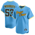 M.Brewers #53 Brandon Woodruff Player Light Blue City Connect Home Limited Ddoa Stitched Jerseys