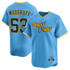 M.Brewers #53 Brandon Woodruff Player Light Blue City Connect Home Limited Ddoa Stitched Jerseys