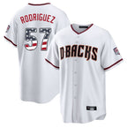 A.Diamondbacks #57 Eduardo Rodriguez Player White USA 250 Fourth of July Home Game Ddoa250Ys Stitched Jerseys