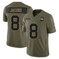 GB.Packers #8 Josh Jacobs Player Olive 2025 Salute To Service Limited Home Game Ddoa Stitched Jerseys
