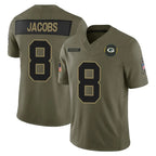 GB.Packers #8 Josh Jacobs Player Olive 2025 Salute To Service Limited Home Game Ddoa Stitched Jerseys