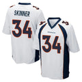D.Broncos #34 JL Skinner Player White Game Ddoa Stitched Jerseys