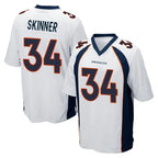 D.Broncos #34 JL Skinner Player White Game Ddoa Stitched Jerseys