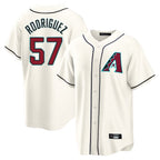 A.Diamondbacks #57 Eduardo Rodriguez Player Cream Home Game Ddoa Stitched Jerseys