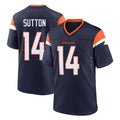 D.Broncos #14 Courtland Sutton Player Navy Home Game Ddoa Stitched Jerseys