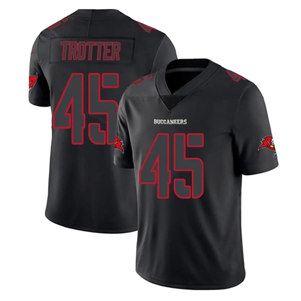 TB.Buccaneers #45 Josiah Trotte Player Black Impact Limited Home Game Ddoa Stitched Jerseys