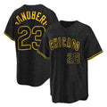 C.Cubs #23 Ryne Sandberg Player Black Snake Skin City Game Ddoa Stitched Jerseys
