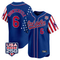 B.Orioles #6 Ryan Mountcastle Player Royal USA 250 Independence Day Vapor Premier Limited Home Game Ddoa Stitched Jerseys