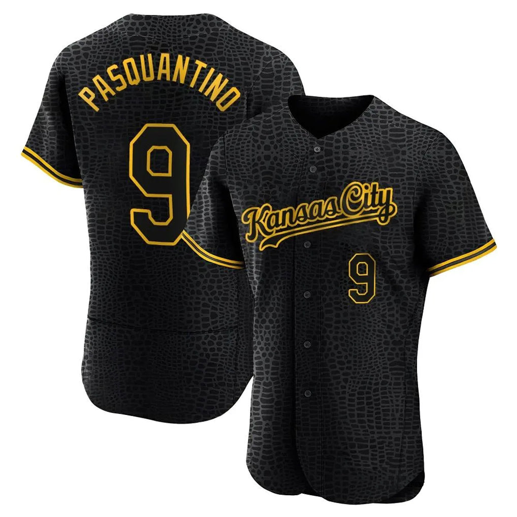 KC.Royals #9 Vinnie Pasquantino Player Black Snake Skin City Limited Elite Ddoa Stitched Jerseys