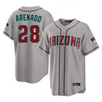 A.Diamondbacks #28 Nolan Arenado Player Gray Road Home Game Ddoa Stitched Jerseys