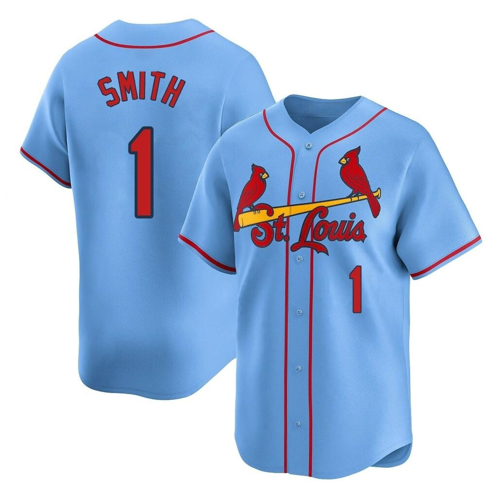 St. Louis Cardinals #1 Ozzie Smith Player Light Blue Home Limited Ddoa Stitched Jerseys