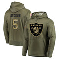 LV.Raiders #5 Eric Stokes Player Olive Salute to Service Pullover Hoodies Home Game Ddoa Stitched Jerseys