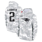 NE.Patriots #2 Harold Landry III Player Arctic Camo Salute to Service Pullover Hoodies Limited Game Ddoa Stitched Jerseys