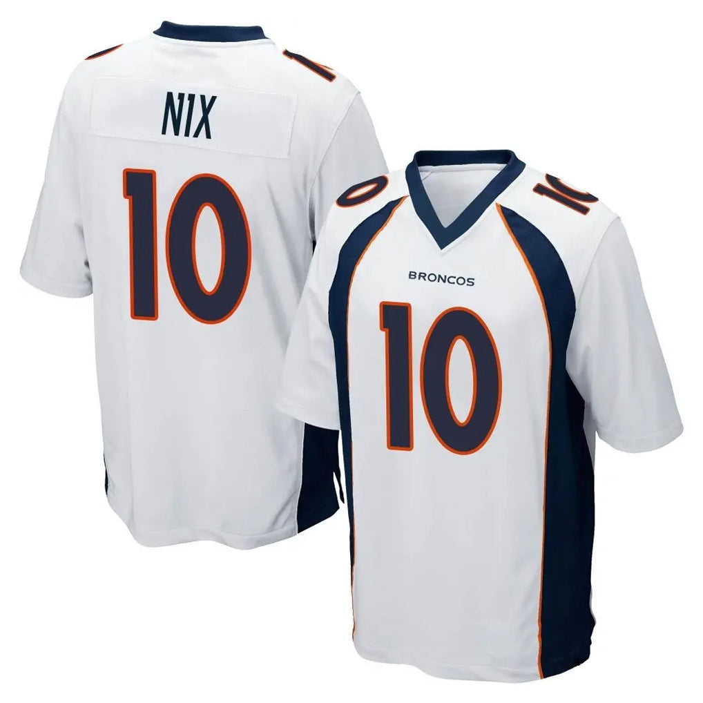 D.Broncos #10 Bo Nix Player White Game Ddoa Stitched Jerseys