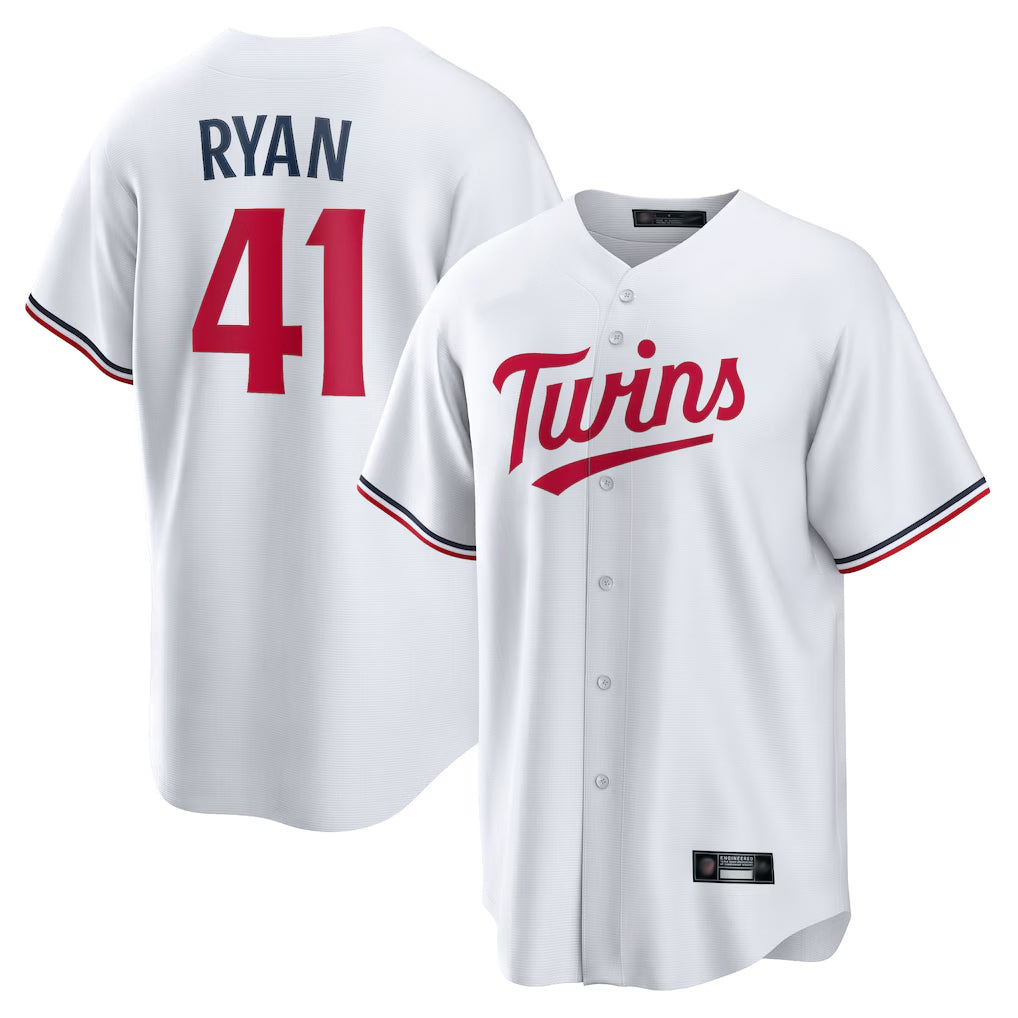 M.Twins #41 Joe Ryan Player White Home Game Ddoa Stitched Jerseys